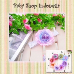 large H098 Bandana Grad Color Flower 25 E